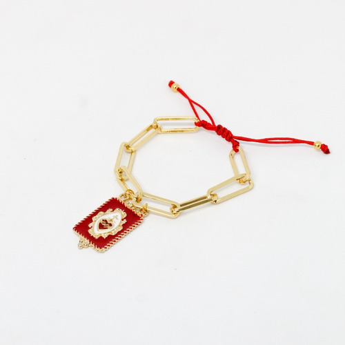 Imagen 1 de 3 de Pulsera Cadena Placa Sagrado Corazón