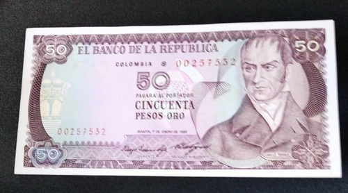 Billete De 50 Pesos Año 1985, Reposición Estado Unc