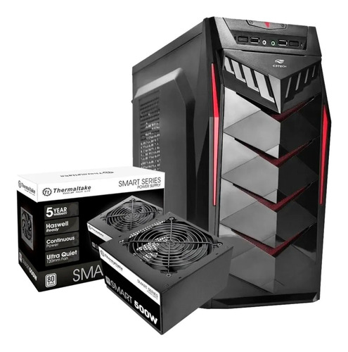 Gabinete Gamer C3tech Mt-g70bk Fonte Tt500w