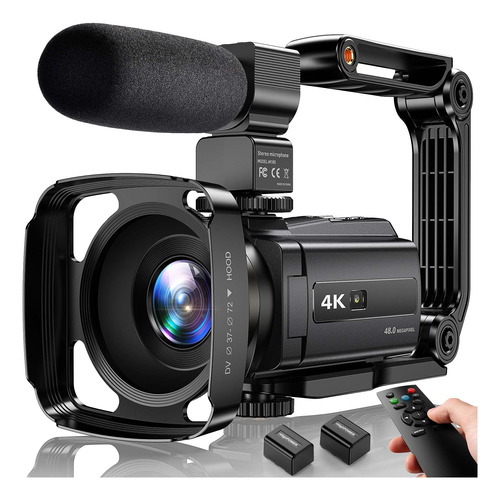 Cámara De Video 4k 48mp Con Wifi Y Visión Nocturna, Ideal Pa