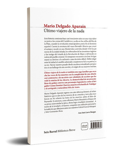 Último Viajero De La Nada Mario Delgado Aparaín Seix Barral