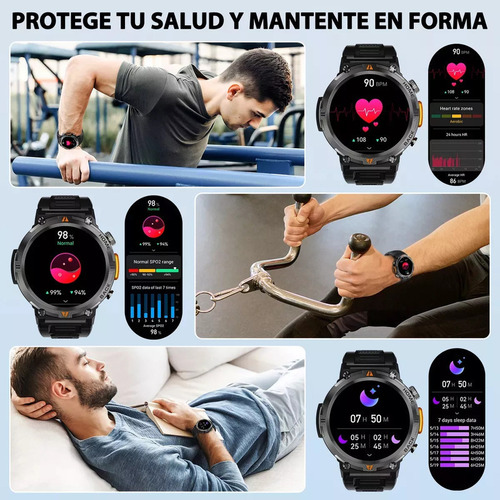 Eigiis Ke3 Smart Watch Lanterna Tática Com Duplo N