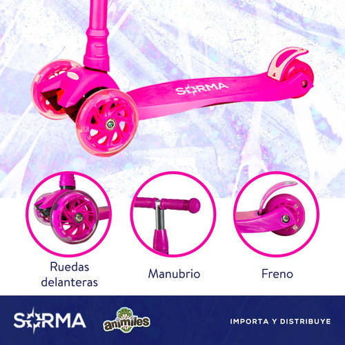 Imagen 5 de 10 de Combo Monopatin Scooter Niños 4 Ruedas + Casco Punk/dragon