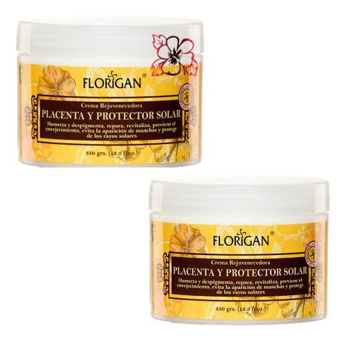 Crema Placenta Y Protector Solar Florigan® 350g 2 Piezas