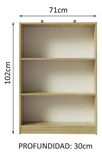 Estante Para Libros Madesa 6907 Con 3 Nichos