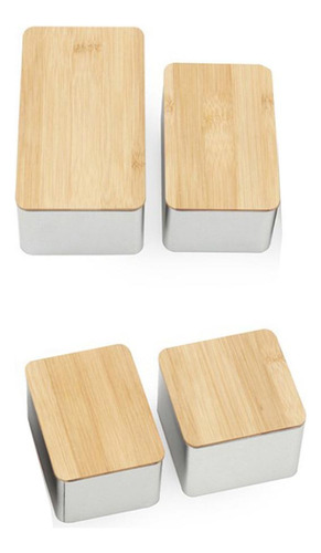 4xtapa De Bambú Caja De Almacenamiento De Té Contenedor