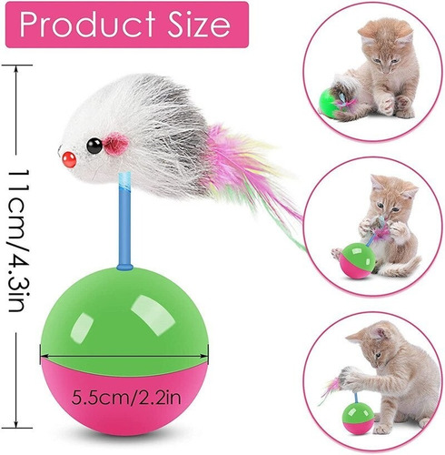 Imagen 5 de 9 de Juguete Para Gatos/perros Pelota Interactiva Diversión