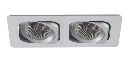Luminaria Spot Embutir Duplo Aluminio Quadrado Dicroica Gu10