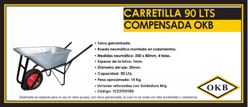 CARRETILLA OBRA AMARILLA 90 L.