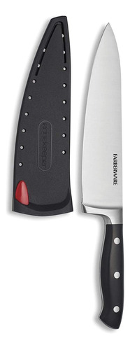 Cuchillo Profesional Farberware Negro Juego Afilador 20.3 Cm