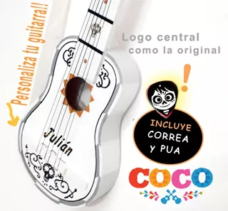 Guitarra Coco Infatil Incluye Correa + Pua Miguel