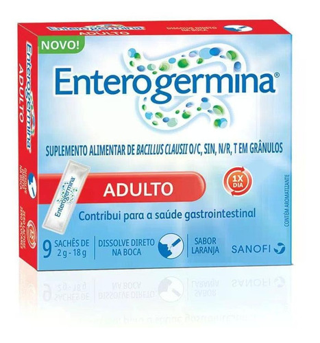 Probiótico Enterogermina Adulto Sabor Laranja 9 Sachês