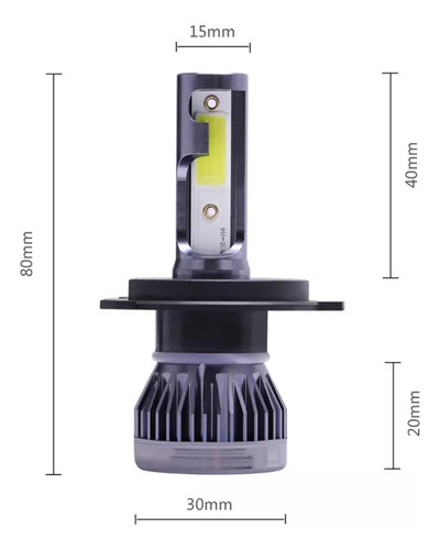 Ampolleta Turbo Led H4 Sólo Elec. Directa / 8000lm / 6000k