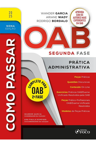Como Passar Na Oab 2 Fase - Prática Administrativa - 9 Edição 2025 Foco Juridico