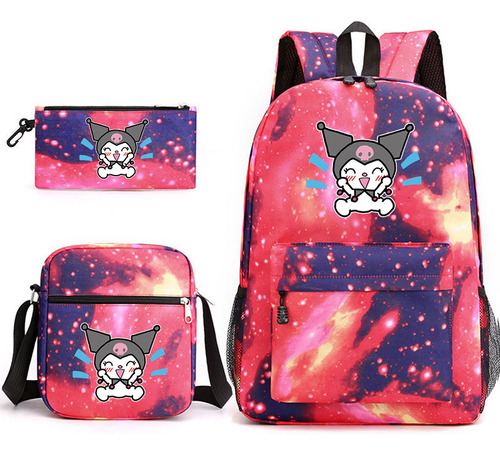 Hermoso conjunto de mochilas escolares de 3 piezas para niñas Kulom Color Style 6
