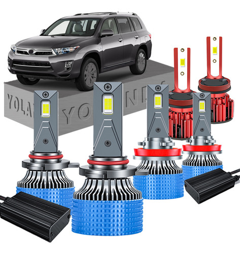 9005+h11+h11 Led Luz Faros Set Para Toyota Highlander 11-12