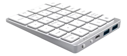 Teclado Numérico Bluetooth Recargable Con Hub Usb