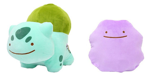 Reversible Ditto And Bulbasaur Muñeca Peluche Juguete Regalo