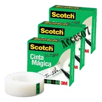 Comprar 3 Cintas Adhesivas Scotch Magica Invisible 19mm X 33 Metros