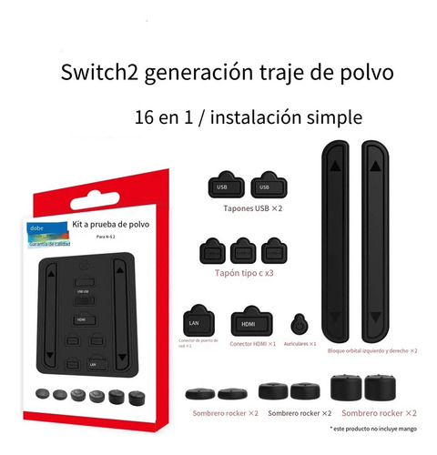 Dlsqkit 16 En 1 Para Switch2 Tapas Protectores Antipolvo