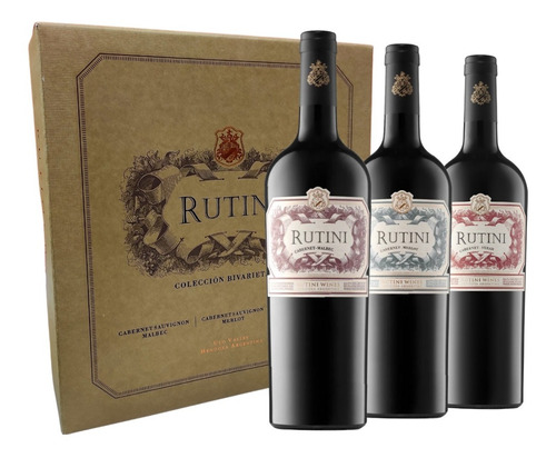 Vino Rutini Coleccion X 3 Para Regalar - Estuche s Rutini Wines Rutini Coleccion para Regalo, Regaleria - Tinto - Blend - 2021 - Botella - Unidad - 1 - 750 mL