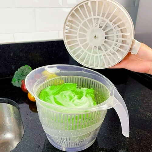 Pote Secador Seca Salada E Verduras 4l Com Cesto Plasútil