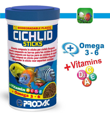 Alimento Peces Ciclidos Africanos Cichlid Stick 250ml/90g 