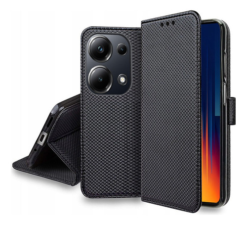 For Xiaomi Poco M6 Pro 4g Pu Wallet Flip Card Case+lanyard