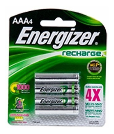 Imagen 2 de 3 de Pilas Recargables Baterias Energizer Aaa X 4
