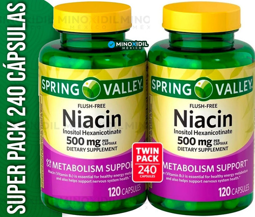 Niacina 500mg Vitamina B3 Hexanicotinato De Inositol 240 Cap