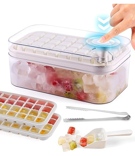 Trays De Cubo De Hielo Con Lid Y Bin, Trays De Hielo C7hbt