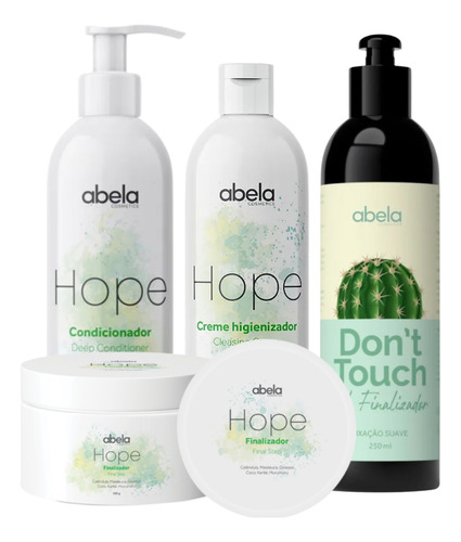 Kit Abela Hope Shampoo Condic Finalizador E Gel Don't Touch