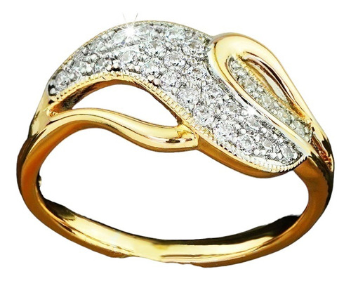 Anillos Elegante Oro 18k Parejas Promesa Regalo Dama Novia