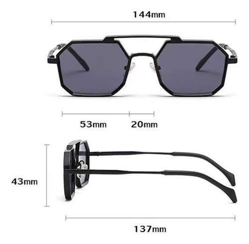 Gafas De Sol De Metal, Gafas De Sol A La Moda, Dobles