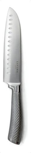 Cuchillo Sakura Santoku Full Stainless Steel 31 Cm Color Plateado