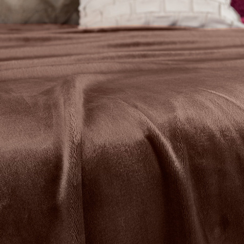 Cobertor King Size Liso Cobija Invernal Ligero Esquimal Color Bronce (café)