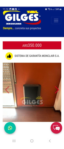 Departamento De Dos Amplios Ambientes Contrafrente