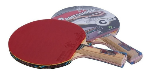 Paleta de ping pong Giant Dragon Professional negra y roja FL (Cóncavo)