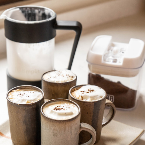Pack Cafetera Francesa + Espumador 4 En 1 Negro Simplit