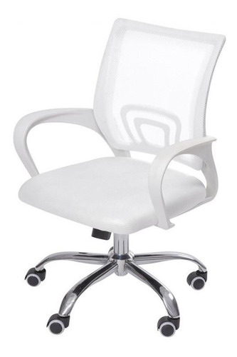 Imagem 3 de 3 de Cadeira Home Office Fit 1001 Cromada/branca/reg Altura