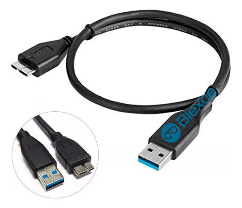 Cable Usb 3.0 Micro Tipo-b A Usb 3.0 Tipo-a 30 Cm Negro