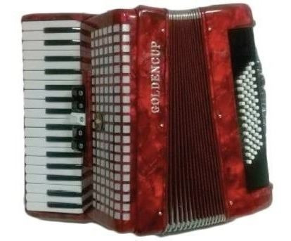 Acordeon Goldencup 34 Teclas 60 Bajos 5 Registros Rojo