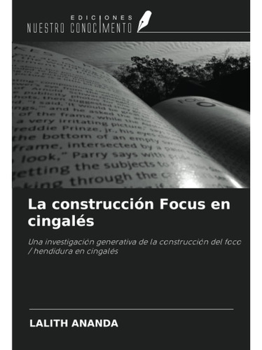 Libro: La Construcción Focus En Cingalés: Una Investigación