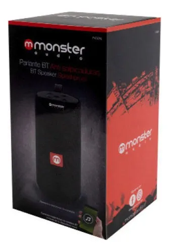 Parlante Monster Bluetooth Anti Salpicaduras Color Negro