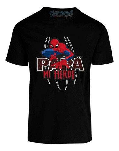 Playera Papa Mi Heroe Spiderman Todas Las Tallas