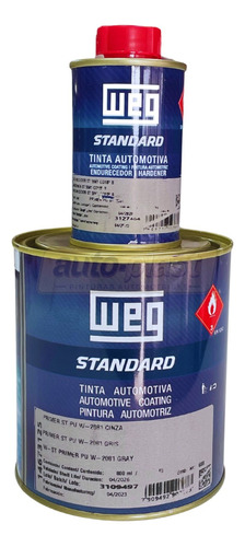 Primer St Pu W2081 2k Automotriz Weg Kit 1/4 Gl Gris X 2 Uni