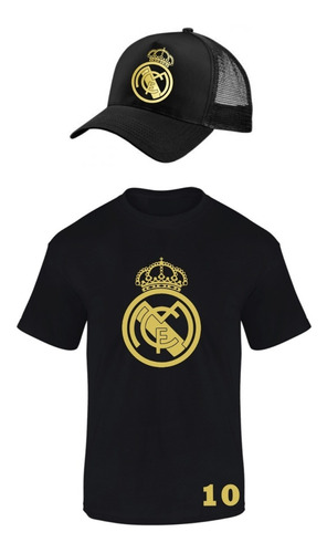 Combo Camiseta Y Gorra Real Madrid Autos Niños Y Adultos