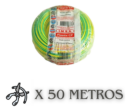 Cable Unipolar Imsa 4mm Corte X 50 M Normalizado Iram Verde