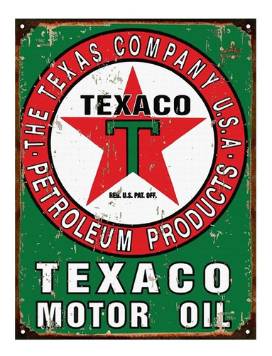 Cartel De Chapa Publicidad Logo Texaco