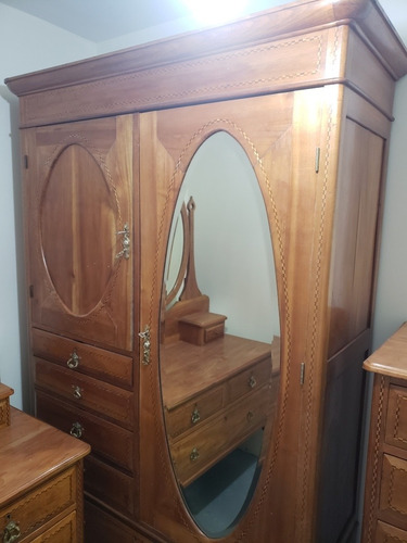 Imagen 3 de 6 de Muebles De Marqueteria Antiguedades Conjunto Madera